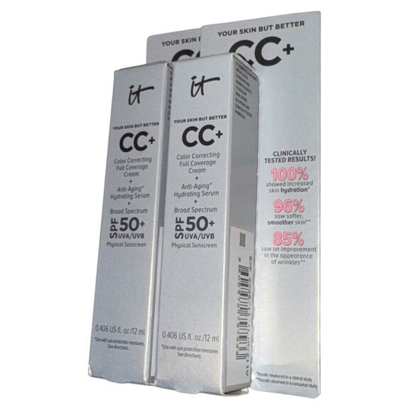 It Cosmetics CC Full Coverage Foundation SPF 50 Light/Med Travel  2 Pack Luxury - Picture 1 of 8